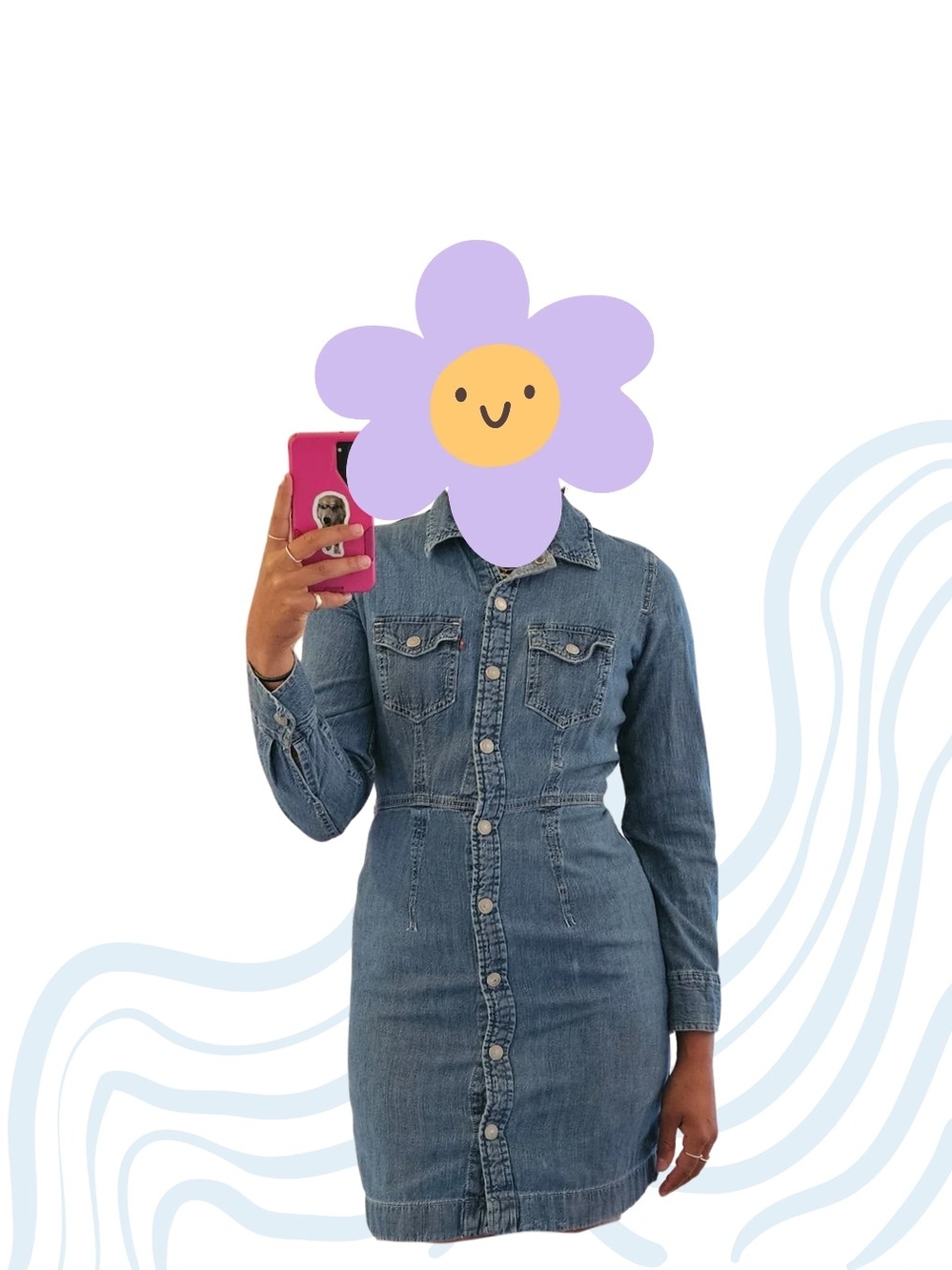 Levi's Blue Denim Button Front Dress